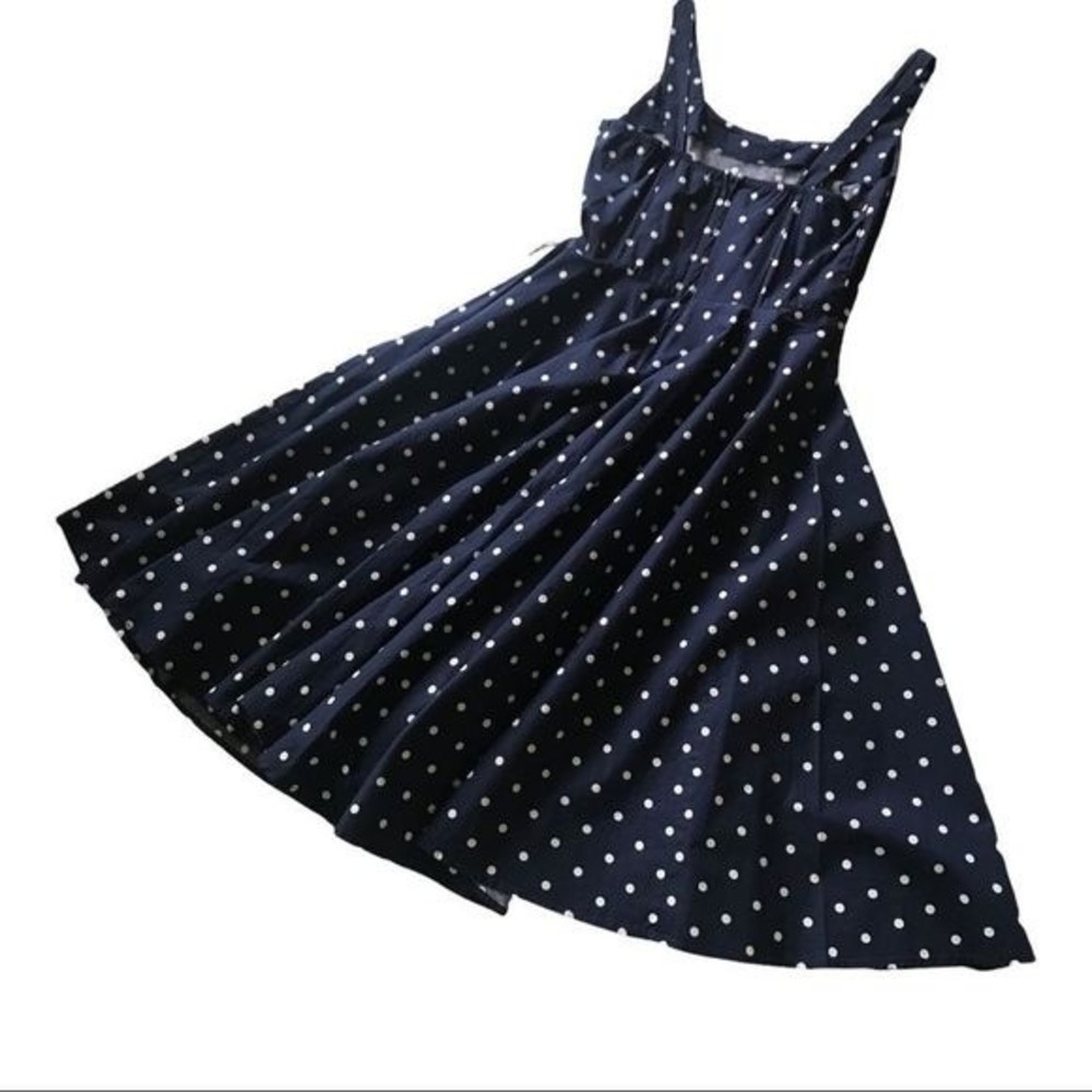 BAILEY BLUE Dress Summer Blue & White Polka Dot Fit & Flare Size S - Picture 3 of 5